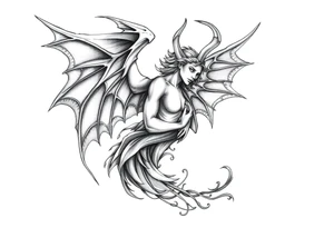 Angel devil tattoo idea