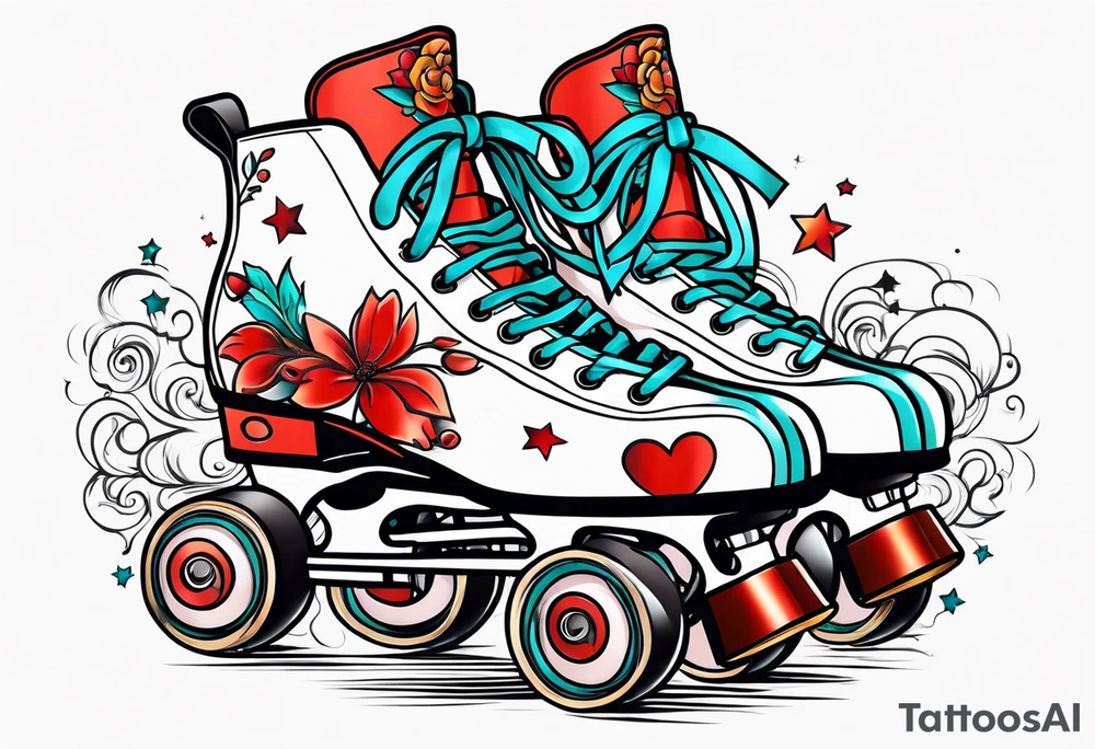 Roller skating girl tattoo idea