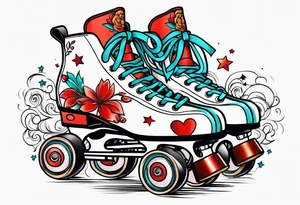Roller skating girl tattoo idea