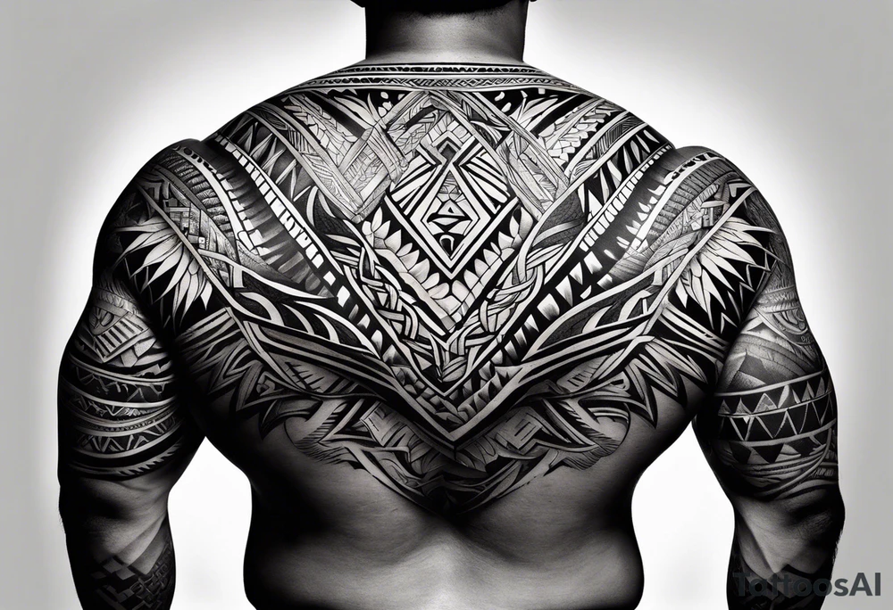 Samoan pe'a inspired back tattoo tattoo idea