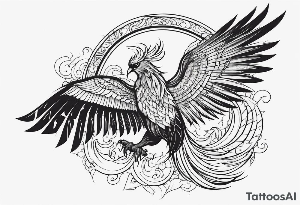 phoenix not so elaborated tattoo idea