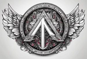 letter delta inside a circle, subtle, girly tattoo idea