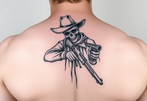 Dead cowboy with rifle tattoo idea