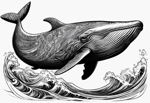 shynx cat riding a whale tattoo idea