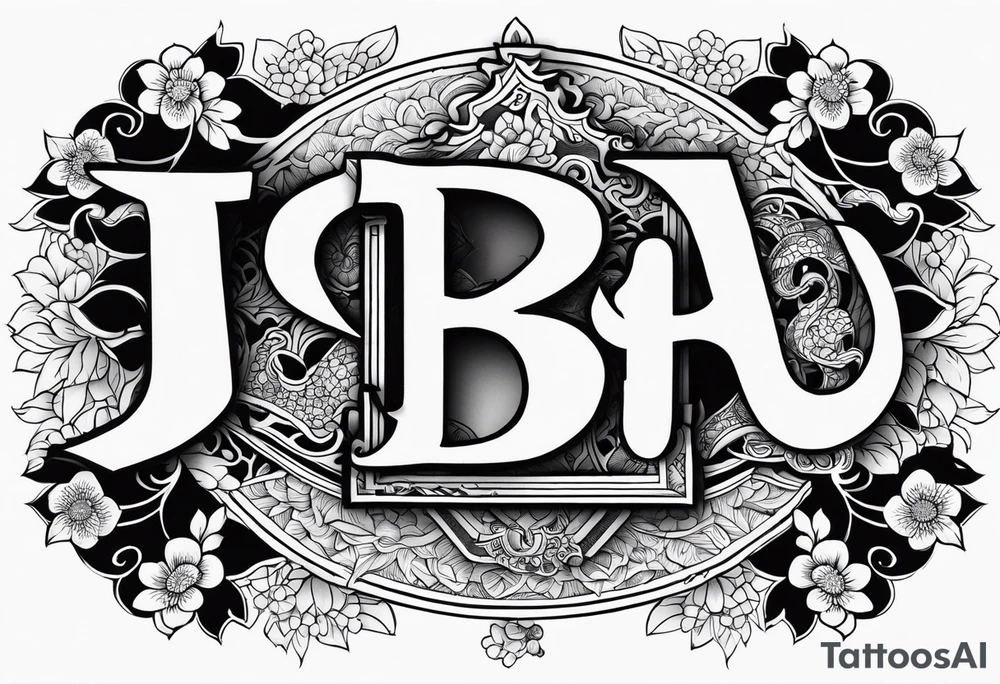 Las letras J B tattoo idea