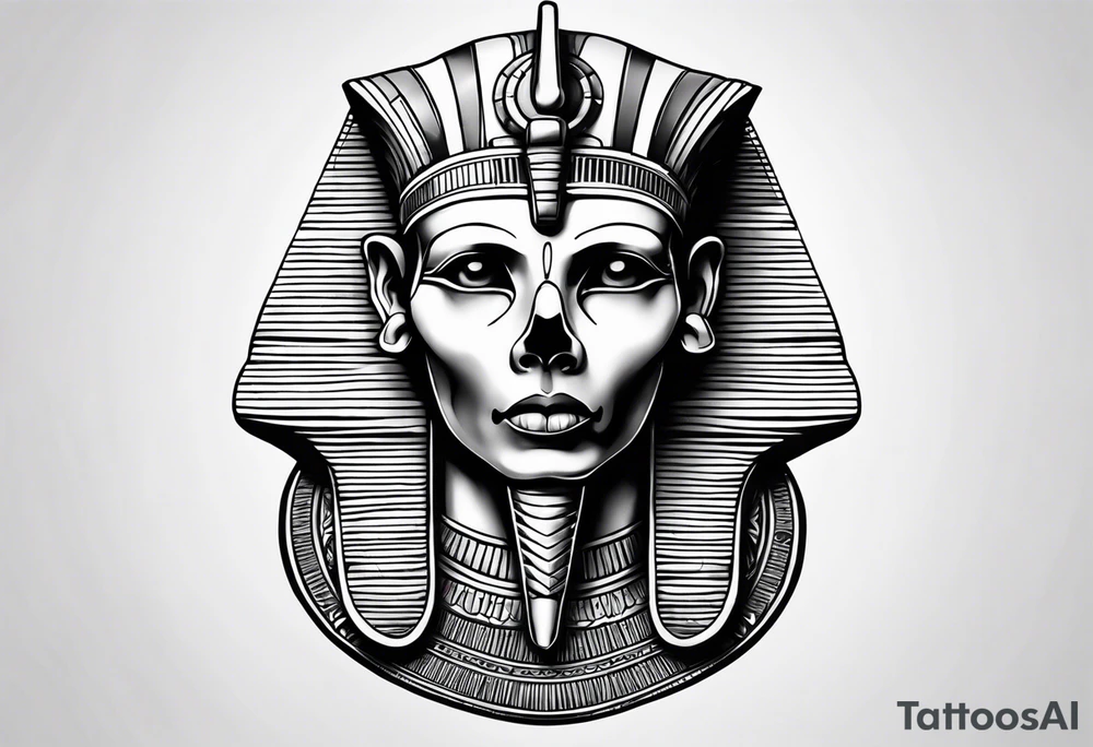 pharaoh skull realistic tattoo idea