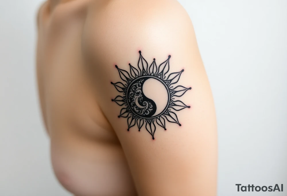 Sun and moon harmony tattoo tattoo idea