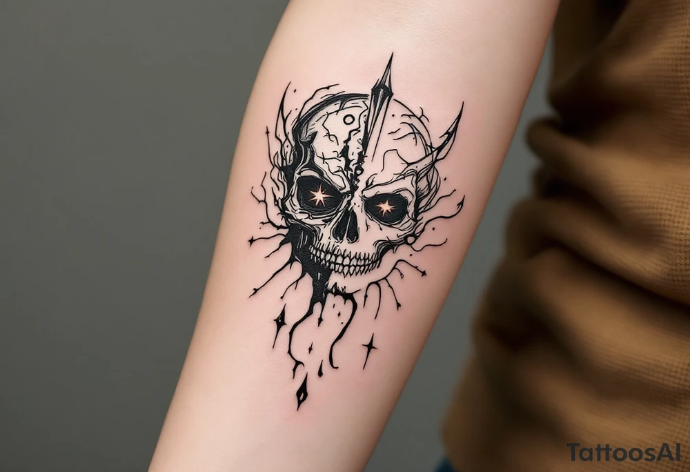 Tattoo that represents the evil and good of humanity tattoo idea