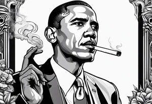 obama smoking cigarette tattoo idea