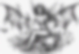 Fairy riding on a giant bat tattoo idea