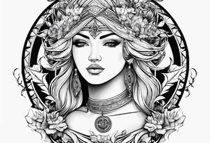 RR hidden in Virgo and Sagittarius zodiac signs combined tattoo idea