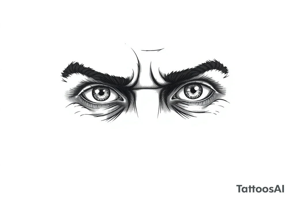 the words 
action beats anxiety with someone eyes who look extremely focused use lebron James game 6 vs Celtics tattoo idea