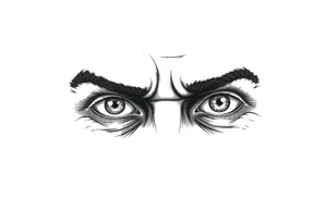 the words 
action beats anxiety with someone eyes who look extremely focused use lebron James game 6 vs Celtics tattoo idea
