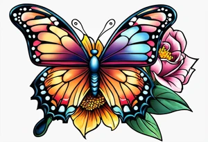 Traditional butterflies tattoo idea