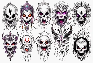 fantasy pretty ghost face tattoo idea