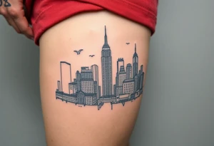 creative mix of new york city landscape tattoo idea