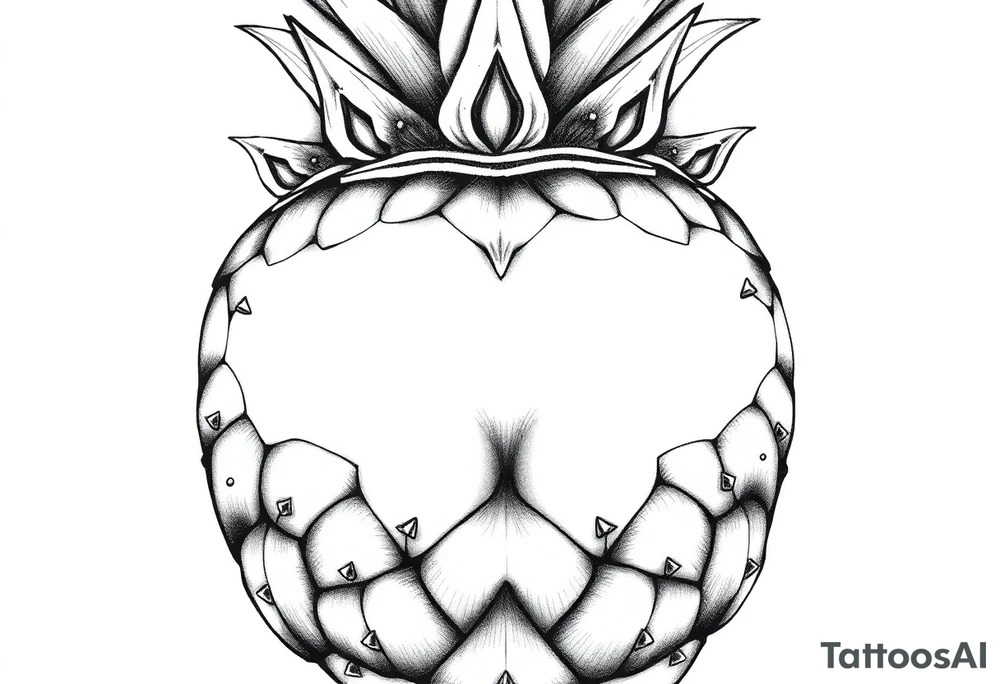 Crown pineapple vagina tattoo idea