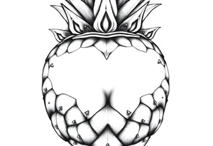 Crown pineapple vagina tattoo idea