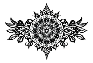 long ornament shaman style mytical with ancient rhyme tattoo idea