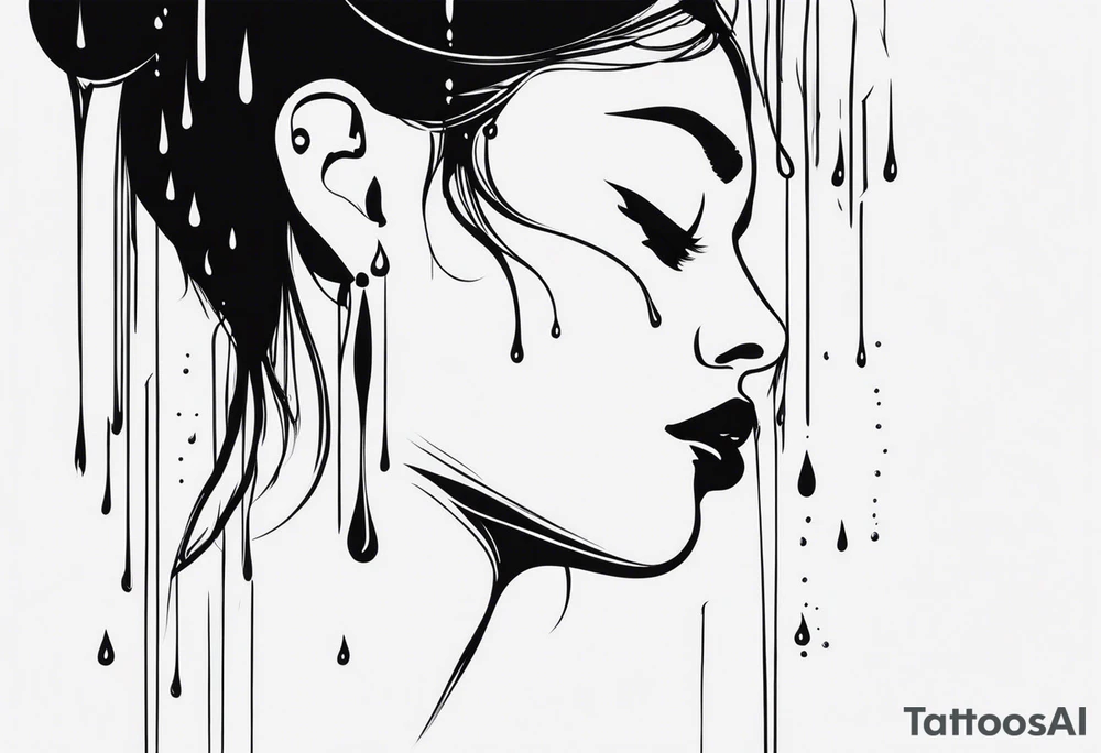 Tears bouncing off person tattoo idea