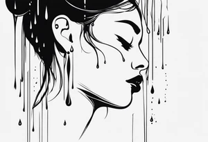 Tears bouncing off person tattoo idea