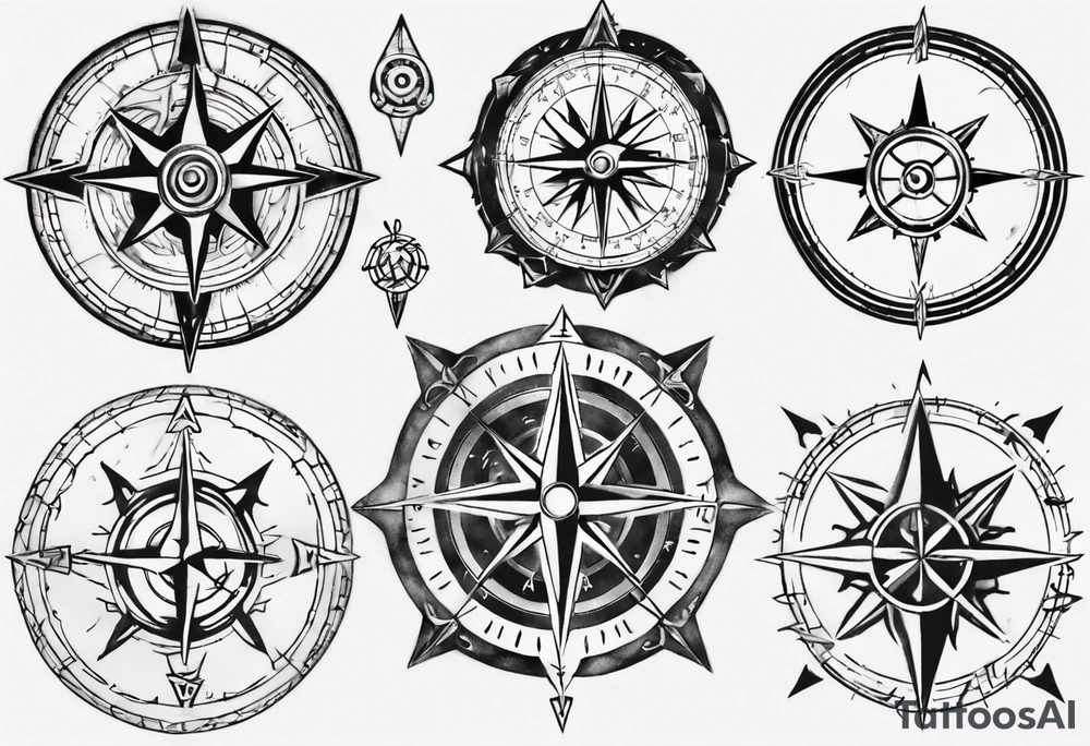 skyrim style compass tattoo idea