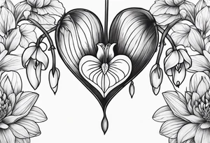 asian bleeding heart flower tattoo idea
