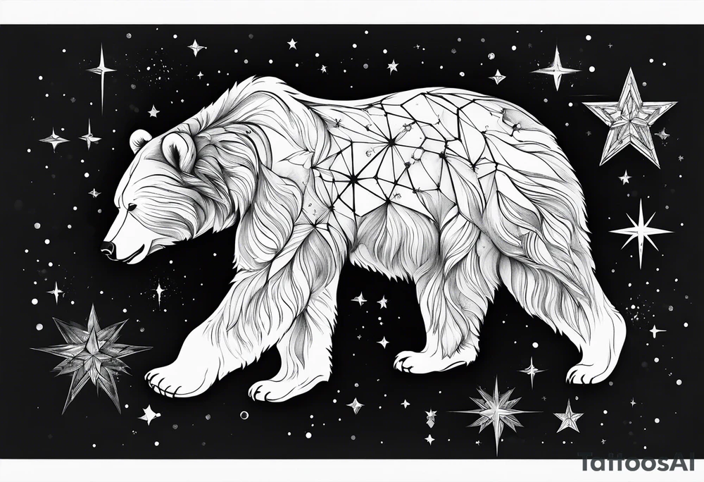 great bear star constellation, realistic, for men tattoo idea great bear star constellation, realistic, for men tattoo idea
