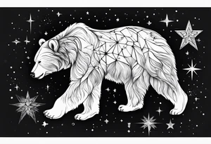great bear star constellation, realistic, for men tattoo idea
