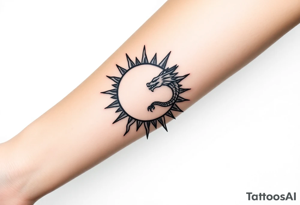 sun and dragonmoon in constellation tattoo idea