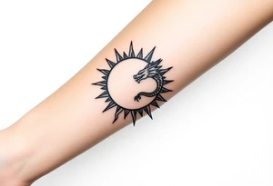 sun and dragonmoon in constellation tattoo idea