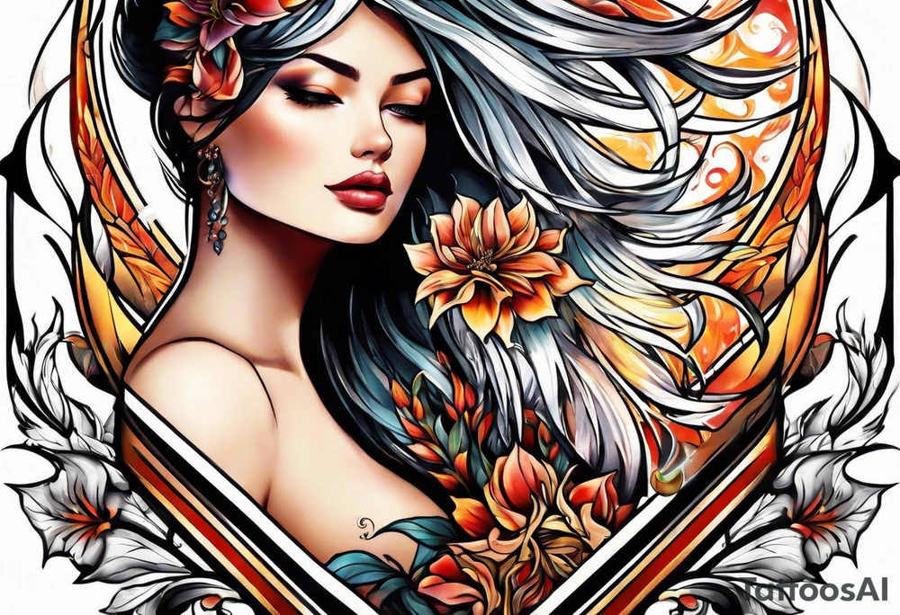 Flower fire for a male tattoo tattoo idea