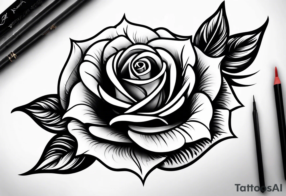 Fire rose symbol tattoo idea