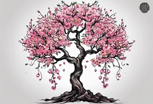 Tree of life cherry blossoms tattoo idea