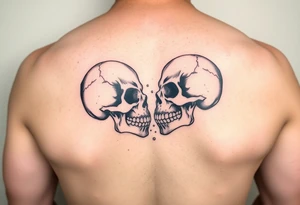 kissing skulls tattoo idea