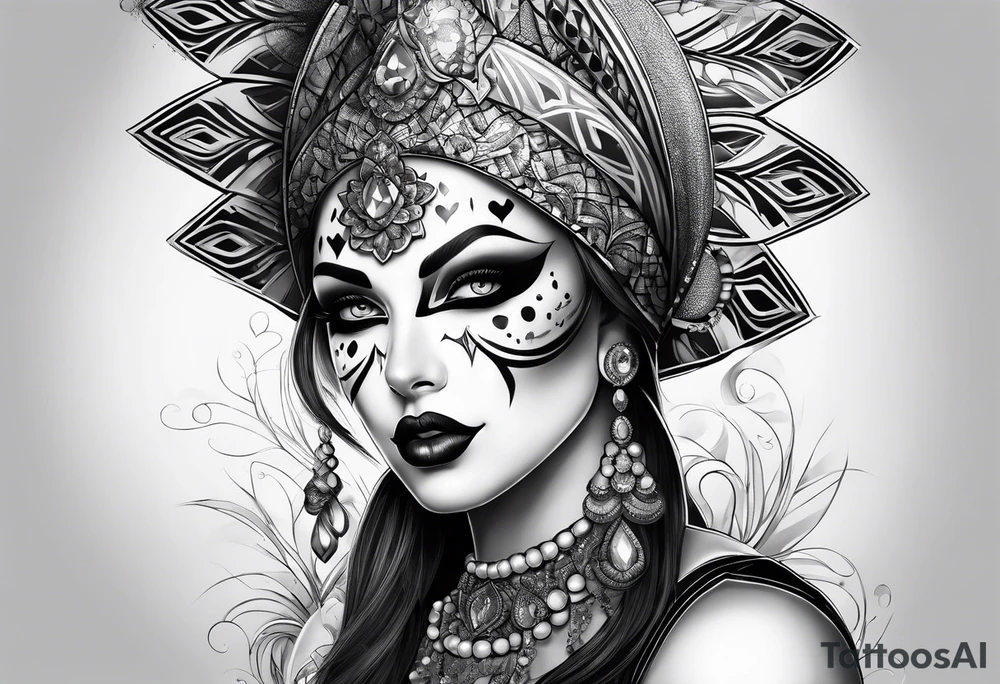 harlequin tattoo idea
