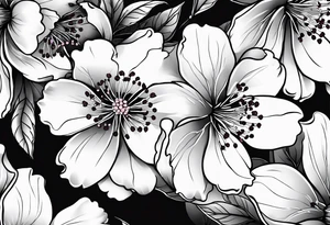 Cherry Blossom with the words RIP Andrew tattoo idea