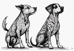 two dogs dancing on their hind legs. tattoo idea