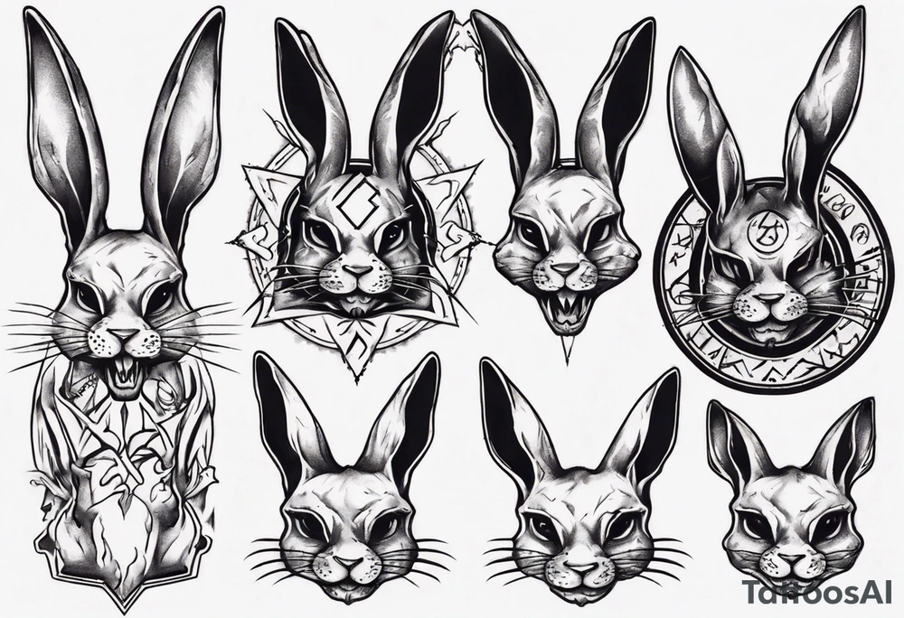 satanic bunny tattoo idea