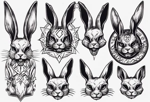 satanic bunny tattoo idea