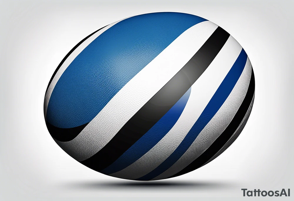 Rugby ball with Finland flag tattoo idea