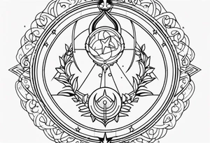 Sailor moon wand outline tattoo idea