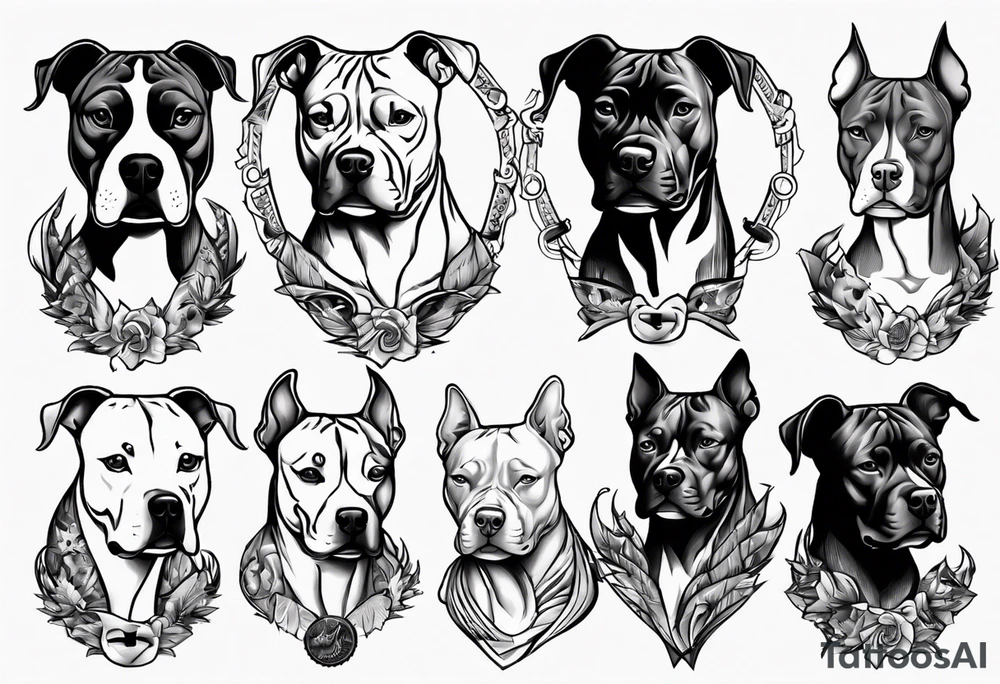 American Staffordshire terrier tattoo idea