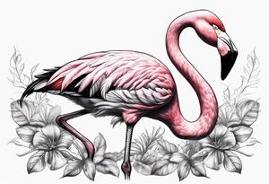 Flamingo with scorpion lower body tattoo idea