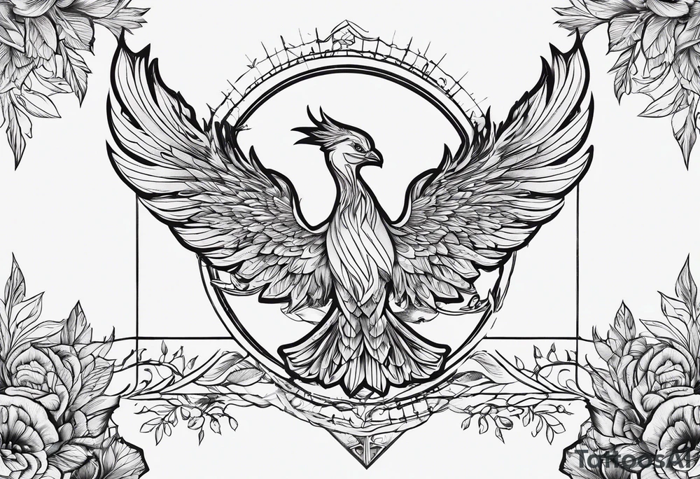 pheonix fine linework arrows tattoo idea