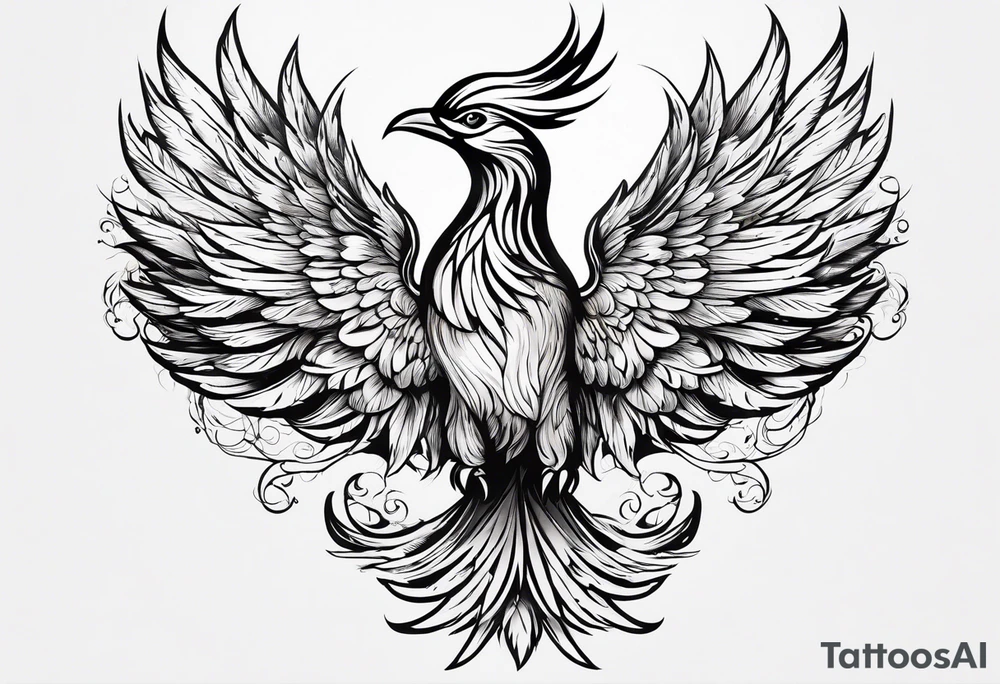 Small phoenix rising up. For mom memory. Little details tattoo idea