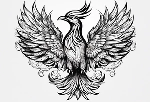 Small phoenix rising up. For mom memory. Little details tattoo idea