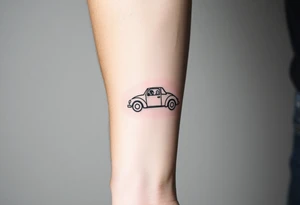 Lady bug driving car tattoo idea