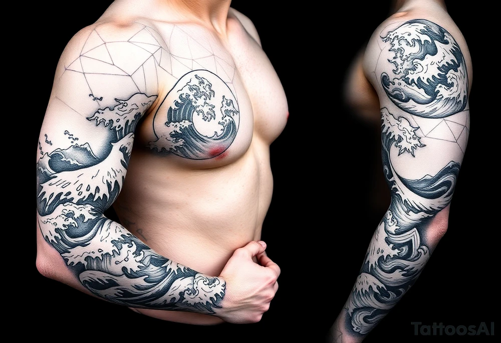 sea ​​waves tattoo idea