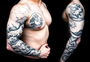 sea ​​waves tattoo idea
